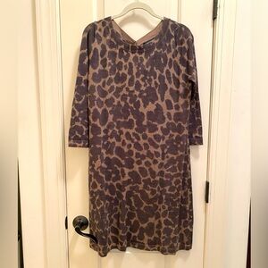 Banana Republic fine merino wool knit dress 3/4 sleeves ballet neck size Large